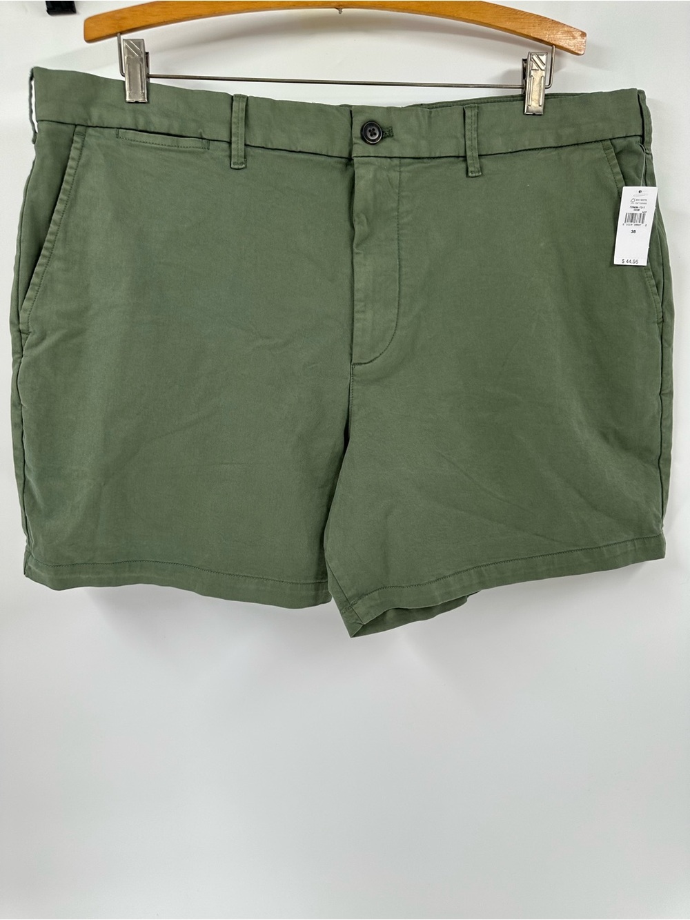 GAP Olive Green Flat-Front Cotton Mens Shorts 6”